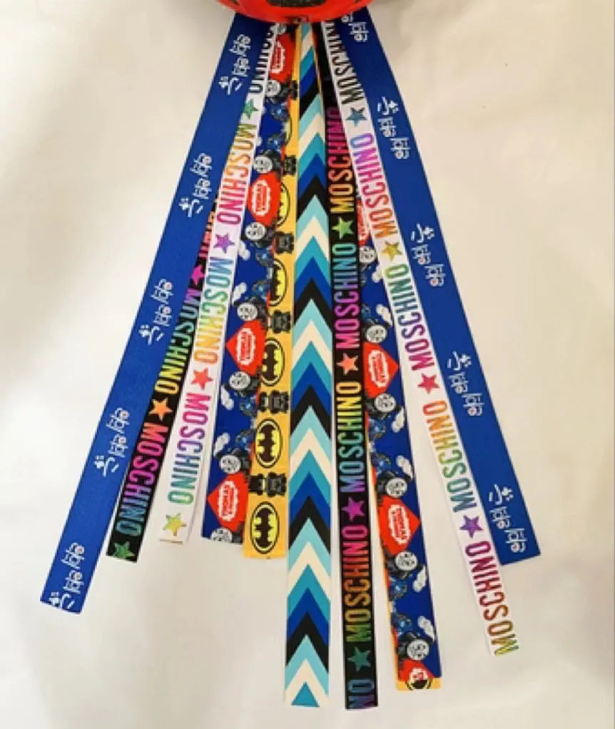 Children's helmet decorative streamer accessory in multiple colour choices for roller skating and biking