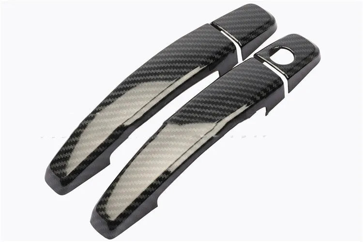 Carbon fibre pattern door handle trim cover for Opel Vauxhall Astra H and J models