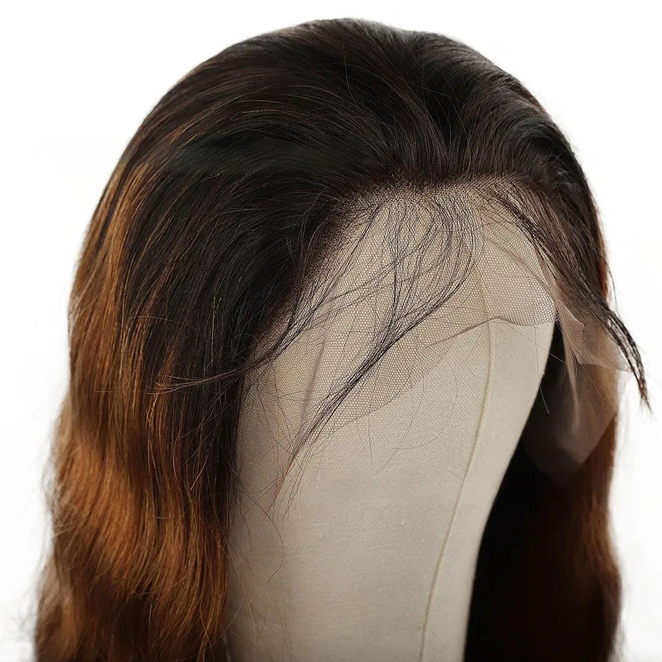 Ruili style gradient human hair lace front wig on a display stand.