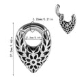 Drop-shaped stainless steel ear extender with totem pattern in round hanging egg shape