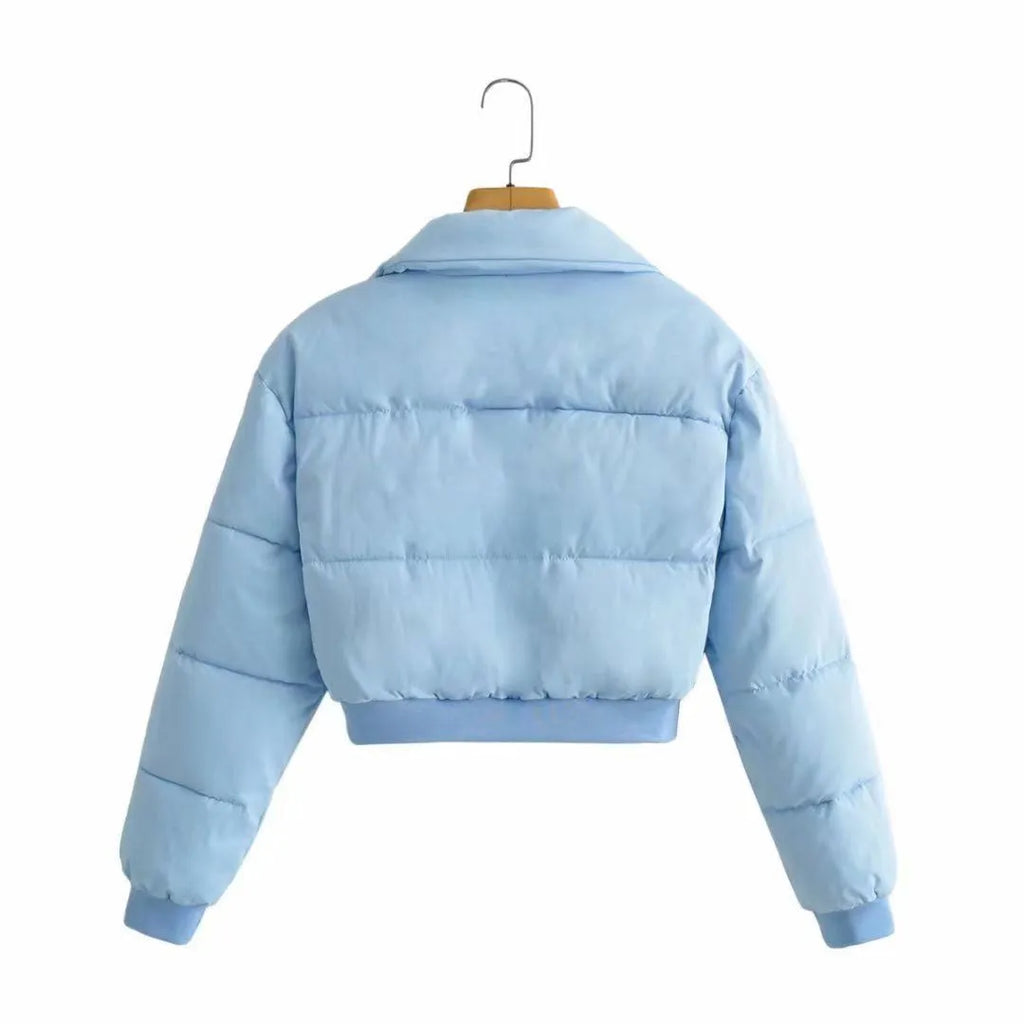 Women's loose fit polyester leisure jacket in blue colour with regular long sleeves