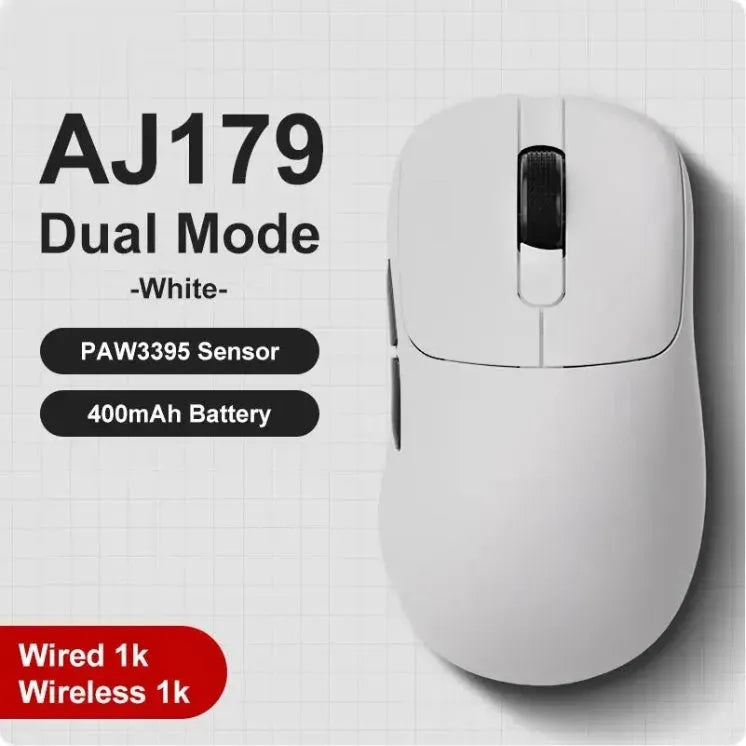 PAW3395 PAW3950 triple mode gaming mouse in compact design with Teflon feet