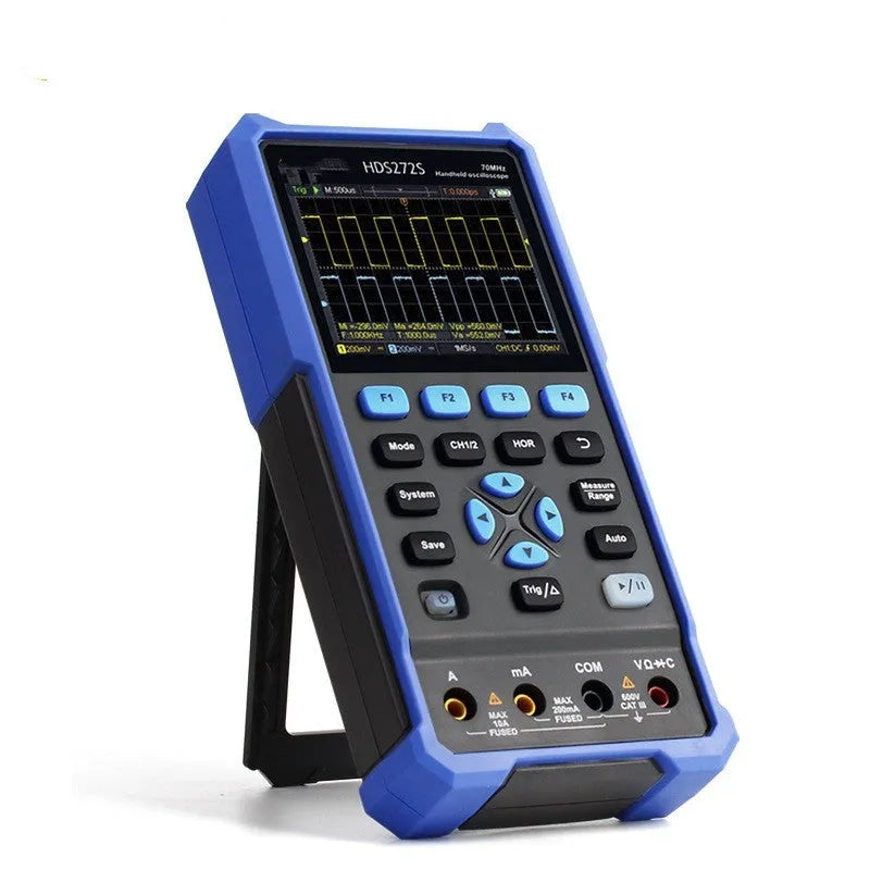 Owon HDS272 handheld digital oscilloscope with colour screen for automotive diagnostics