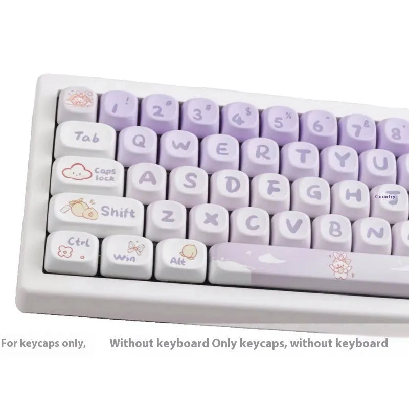 Gradient purple rabbit design PBT keycaps for mechanical keyboard customisation