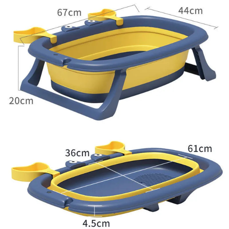 Foldable portable pet tub in Blue or Orange for small dogs and cats under 20 pounds