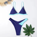 Women's patterned two-piece swimsuit bikini set in nylon fabric