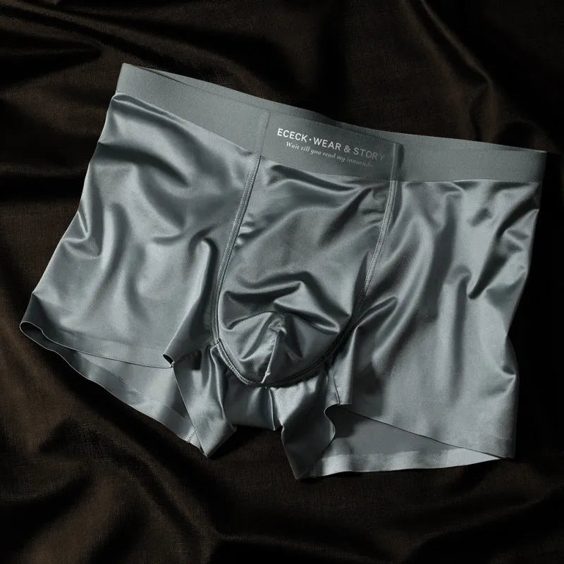 Men's colourblock ice silk seamless underwear in multiple colour options showing quick-drying breathable design