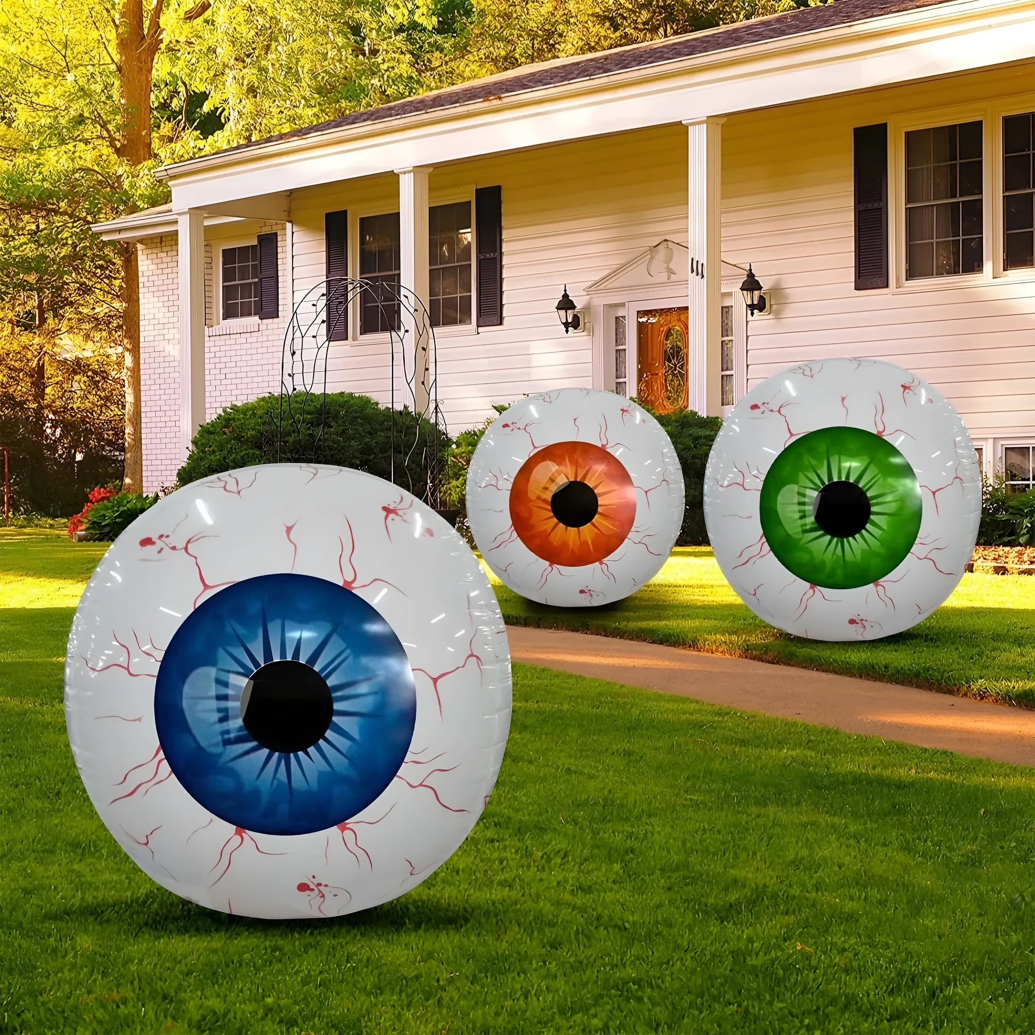 Halloween eyeball balloon inflatable decoration with bloodshot design