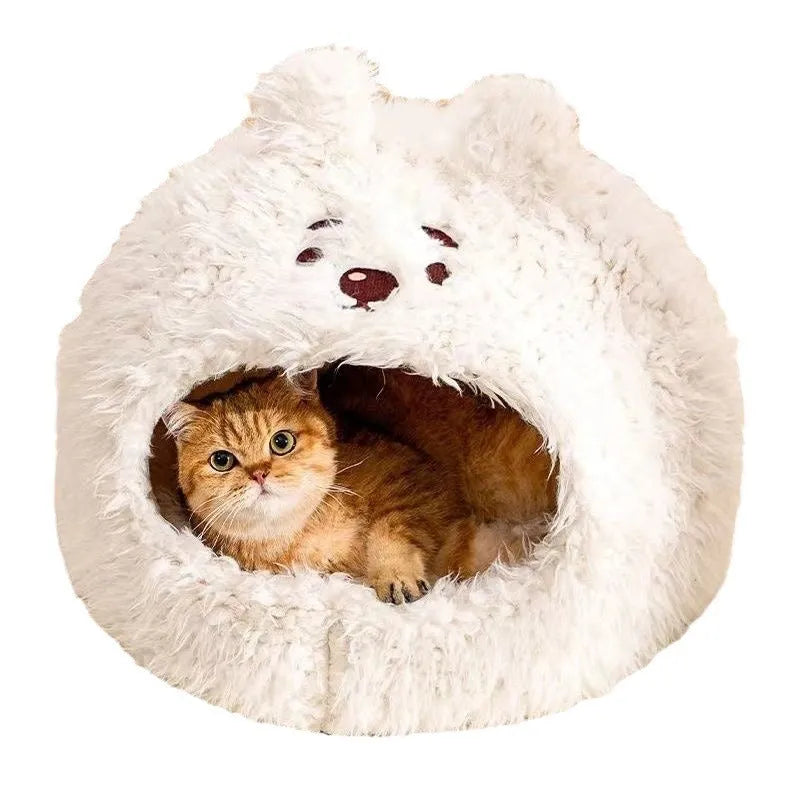 Semi-enclosed cat litter kennel yurt tent nest for indoor cats, three sizes