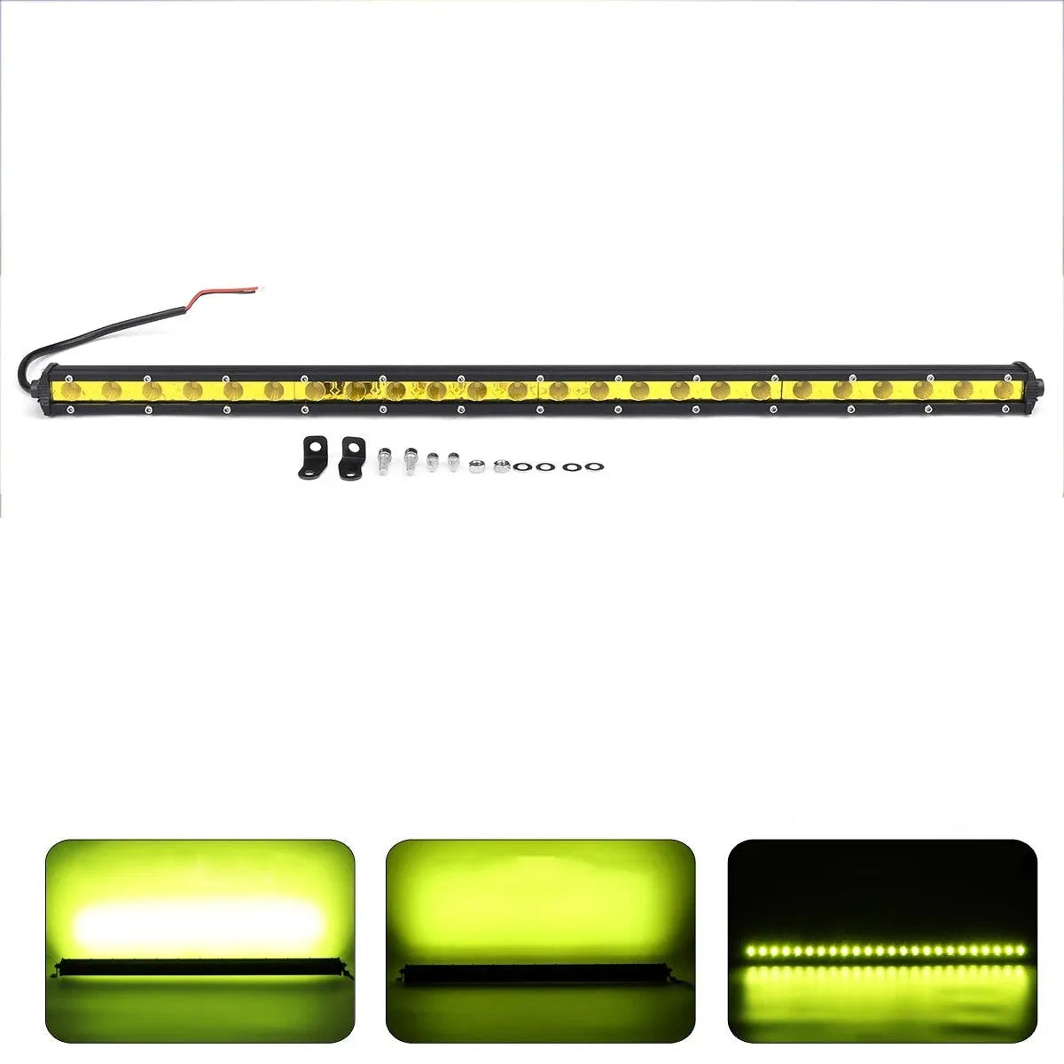 25 inch single row LED light bar with aluminum housing and 6500K output for vehicles