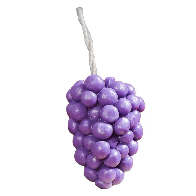Grape cluster handmade soap bar in purple and green colours, 80g weight