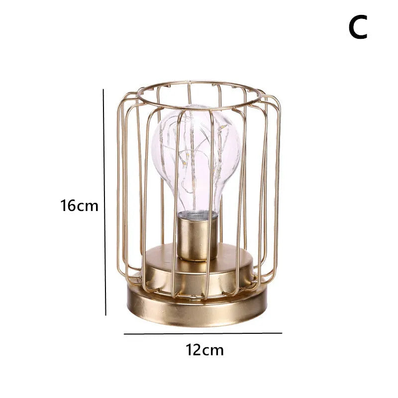 Geometric iron decorative light with electroplated finish in Nordic style for home ornamentation