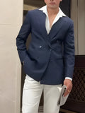 Men's classic striped double-breasted blazer jacket with regular fit
