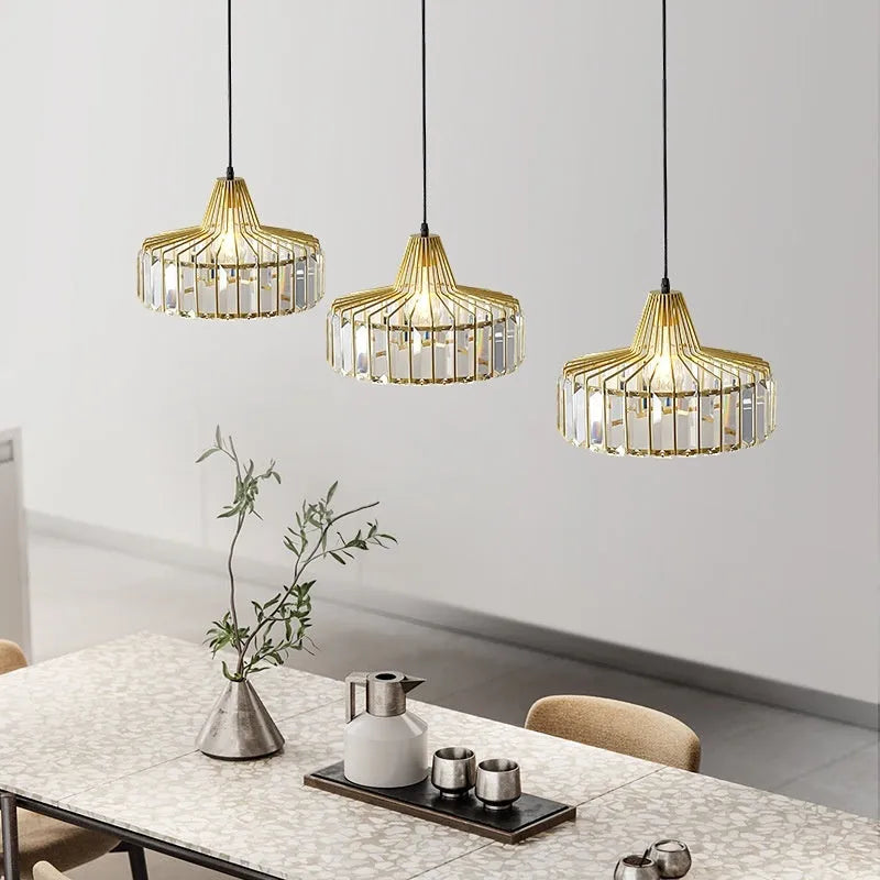 Modern light luxury crystal sun lamp ceiling light in gold or black finish with LED source