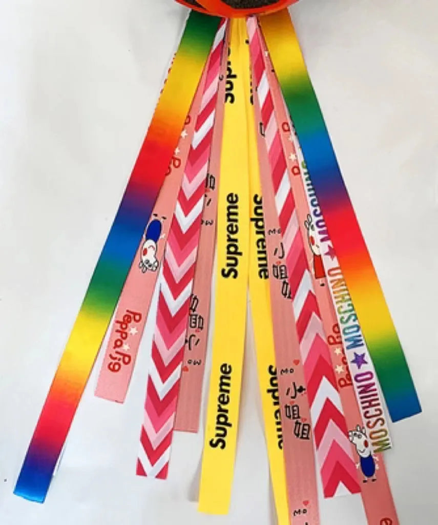 Children's helmet decorative streamer accessory in multiple colour choices for roller skating and biking