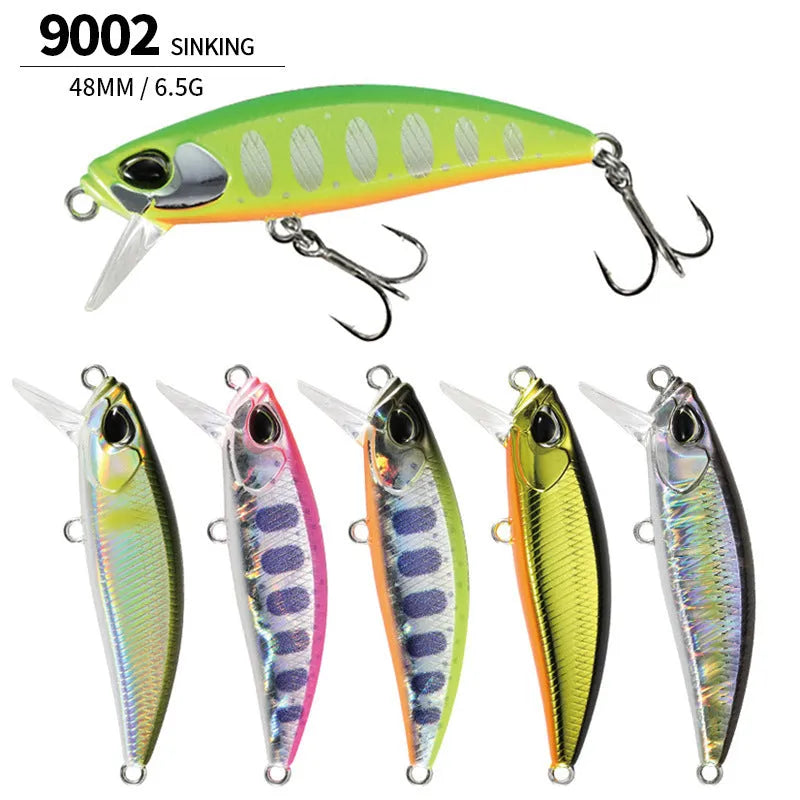 Tossing Japanese submerged Mino fishing lure for mandarin fish and snakehead