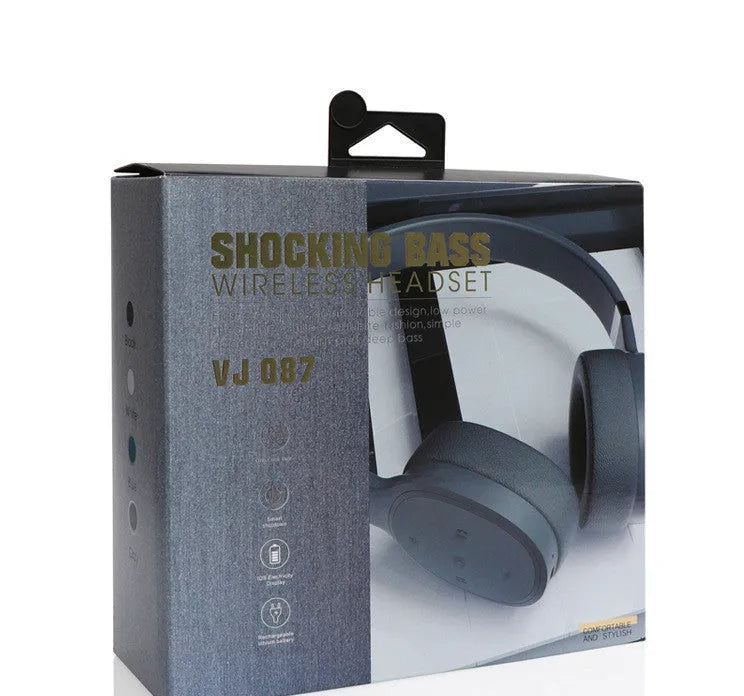 Wireless Bluetooth over-ear headset shown in black, with visible ear cup and headband.