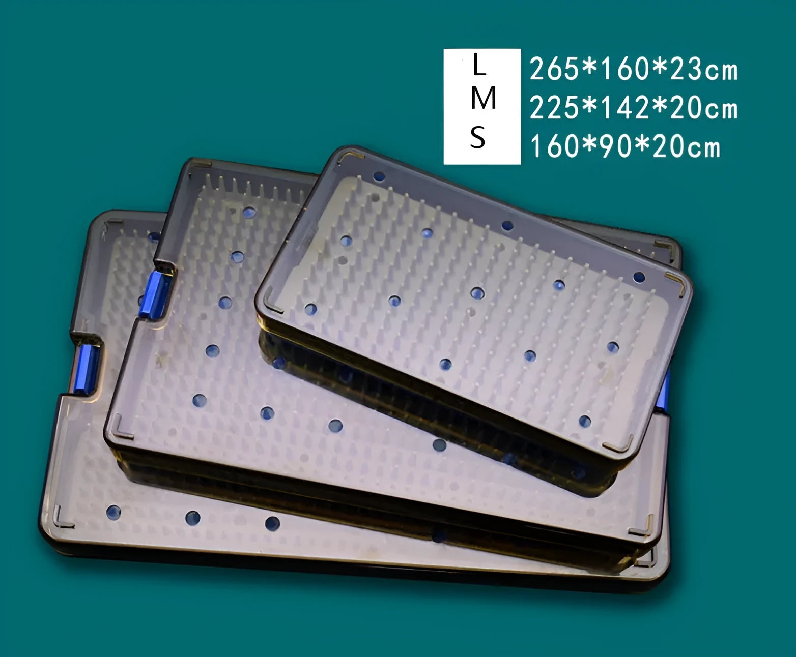 Clear silicone UV disinfection box shown in three different sizes: large, medium, and small.
