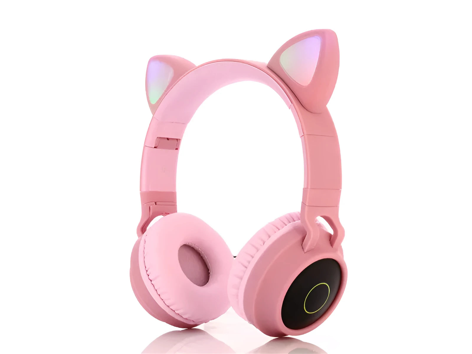 Cartoon style cat ears wireless Bluetooth headset showing colour options with head-mounted design