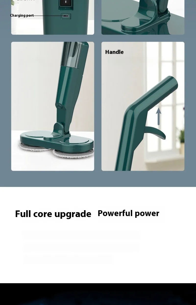 Wireless floor cleaning robot in S5 Green and White colours, showing sweeping and mopping functions.