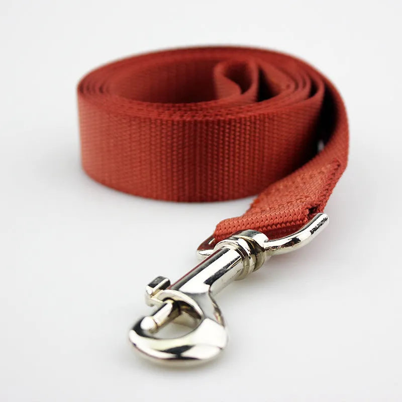 Solid colour polyester dog training rope with hand holding loop in multiple colour options