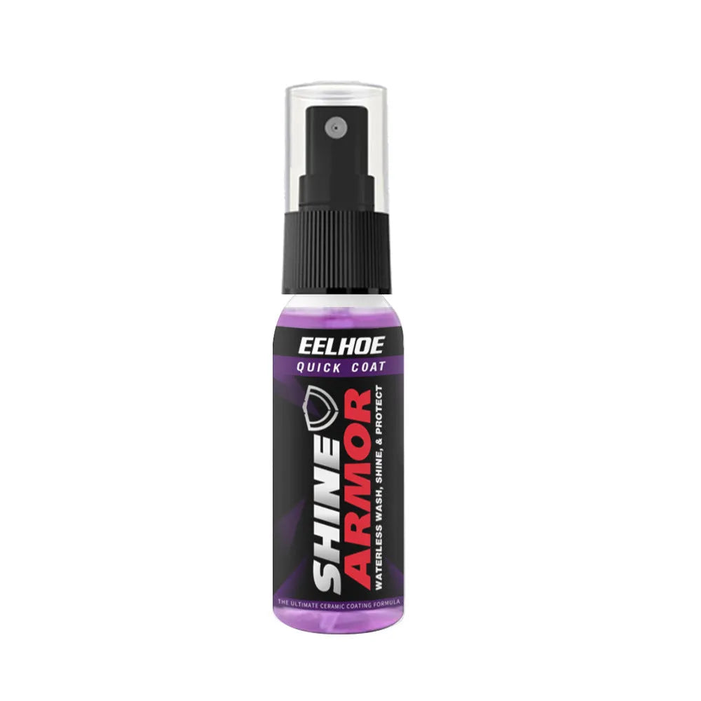 Purple car coating spray bottle in 30ml and 100ml sizes for hand application on automobile paint