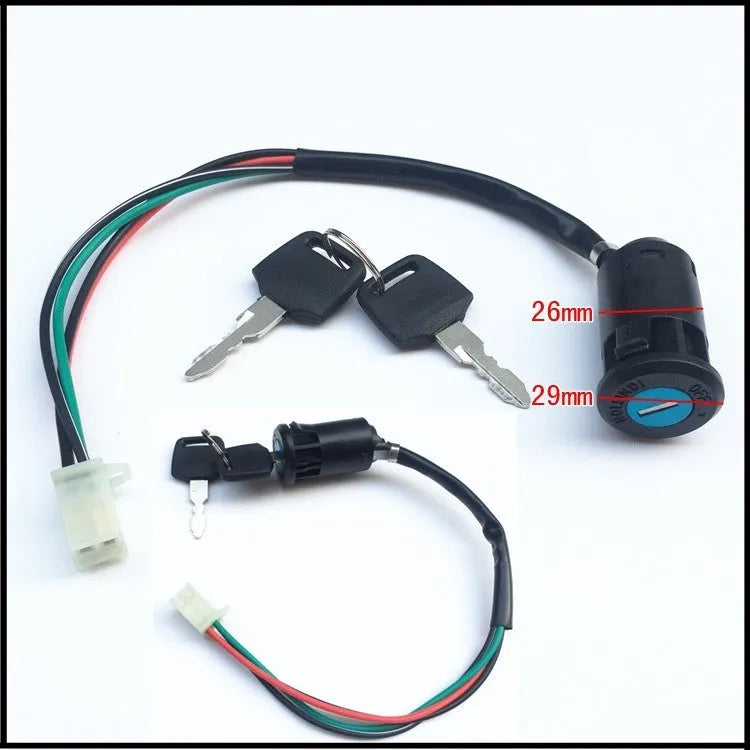 Waterproof electric door lock for car accessories with plastic housing and electrical connections