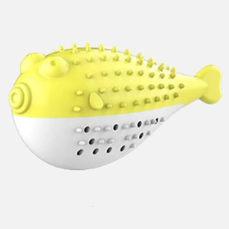 Blue silicone fish-shaped cat chew toy measuring 12.2 cm with catnip attractant