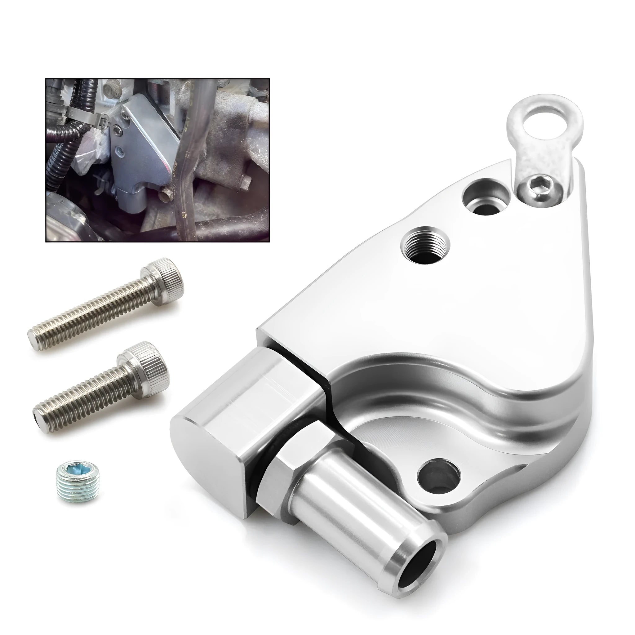 Aluminium K Series intake manifold coolant adapter for Honda K20 and K24 engines