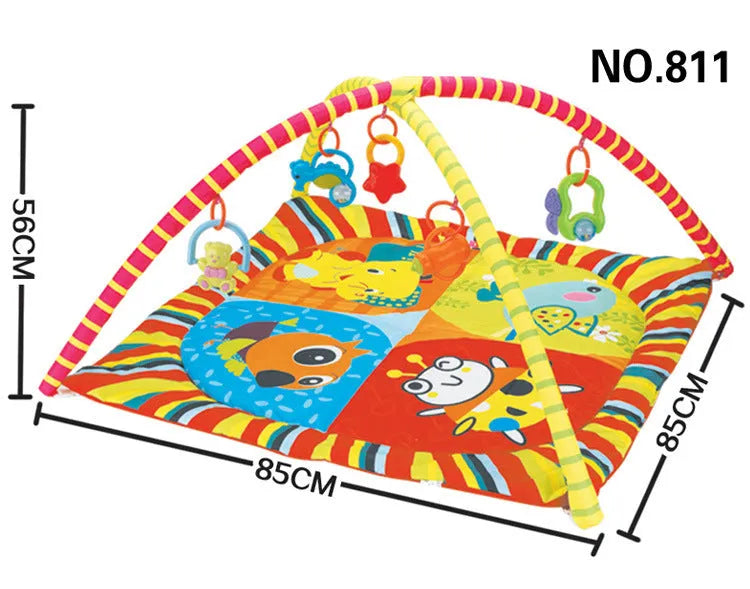 Velvet baby gymnastic rack game blanket crawl carpet in small animal or big animal design