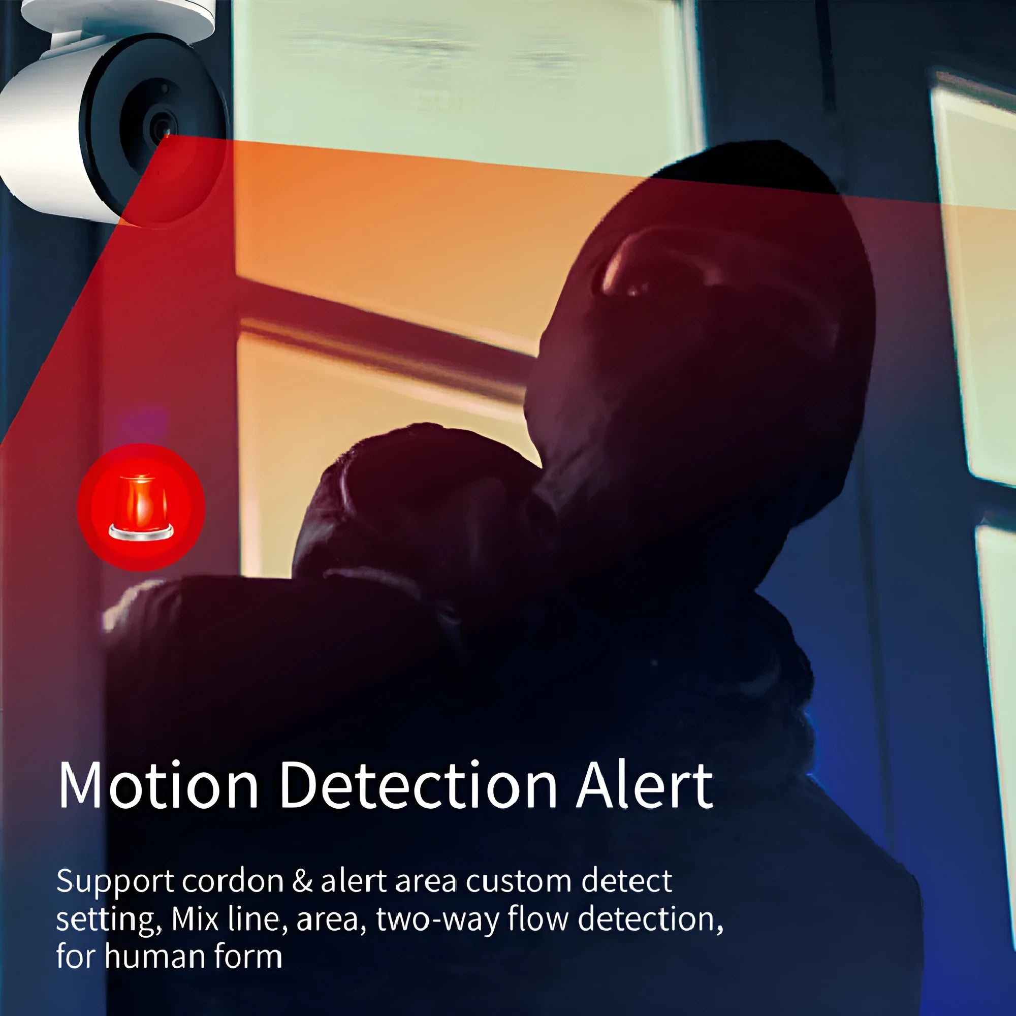 Smart WiFi indoor security camera with 1080P resolution and PTZ rotation on desktop mount