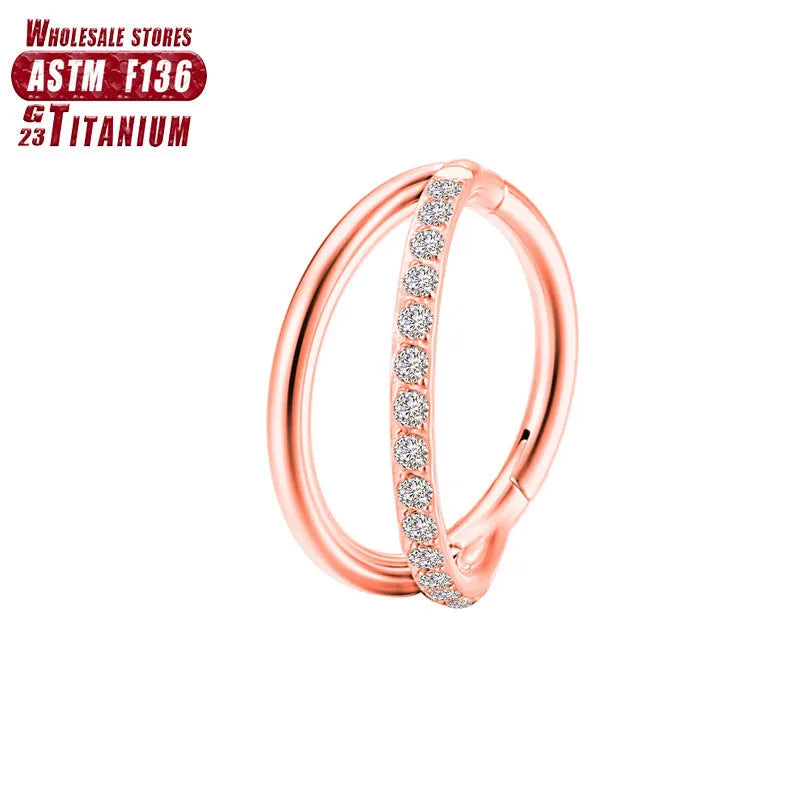 Titanium alloy nose ring body piercing jewellery with diamond treatment in multiple colour finishes