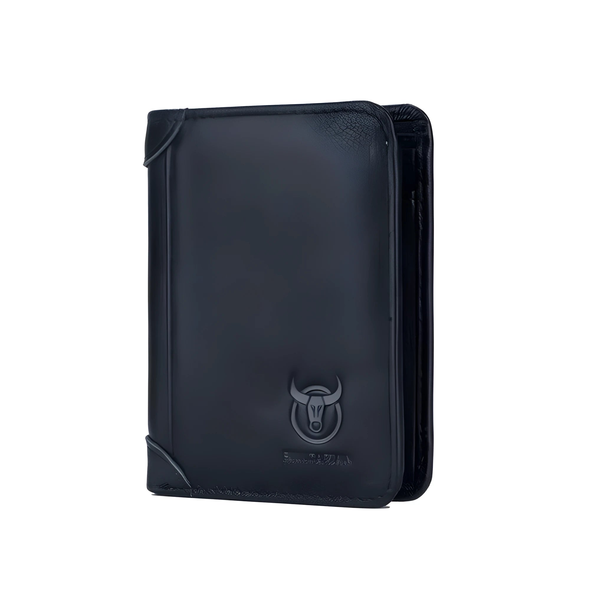 Men's casual leather wallet with fold cover showing multiple internal compartments