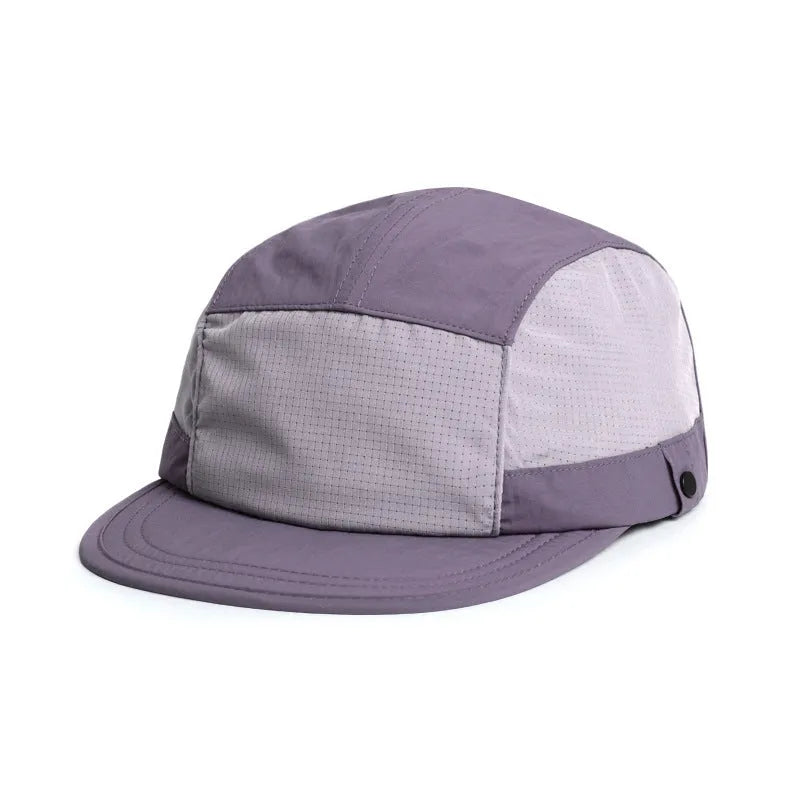 Breathable polyester dome cap in army green with quick-drying fabric and sun protection brim