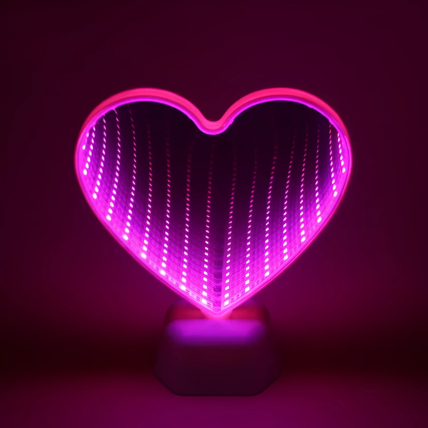 Double-sided LED love tunnel light with rose red illumination measuring 16cm tall