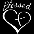 Faith Hope Love letter sticker with heart design in black, white, or red, 14 by 11.5 cm