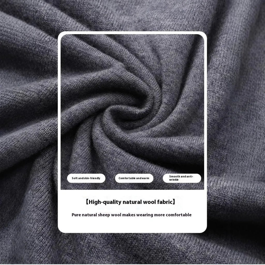 Men's regular fit wool pullover sweater in light grey colour for autumn winter wear