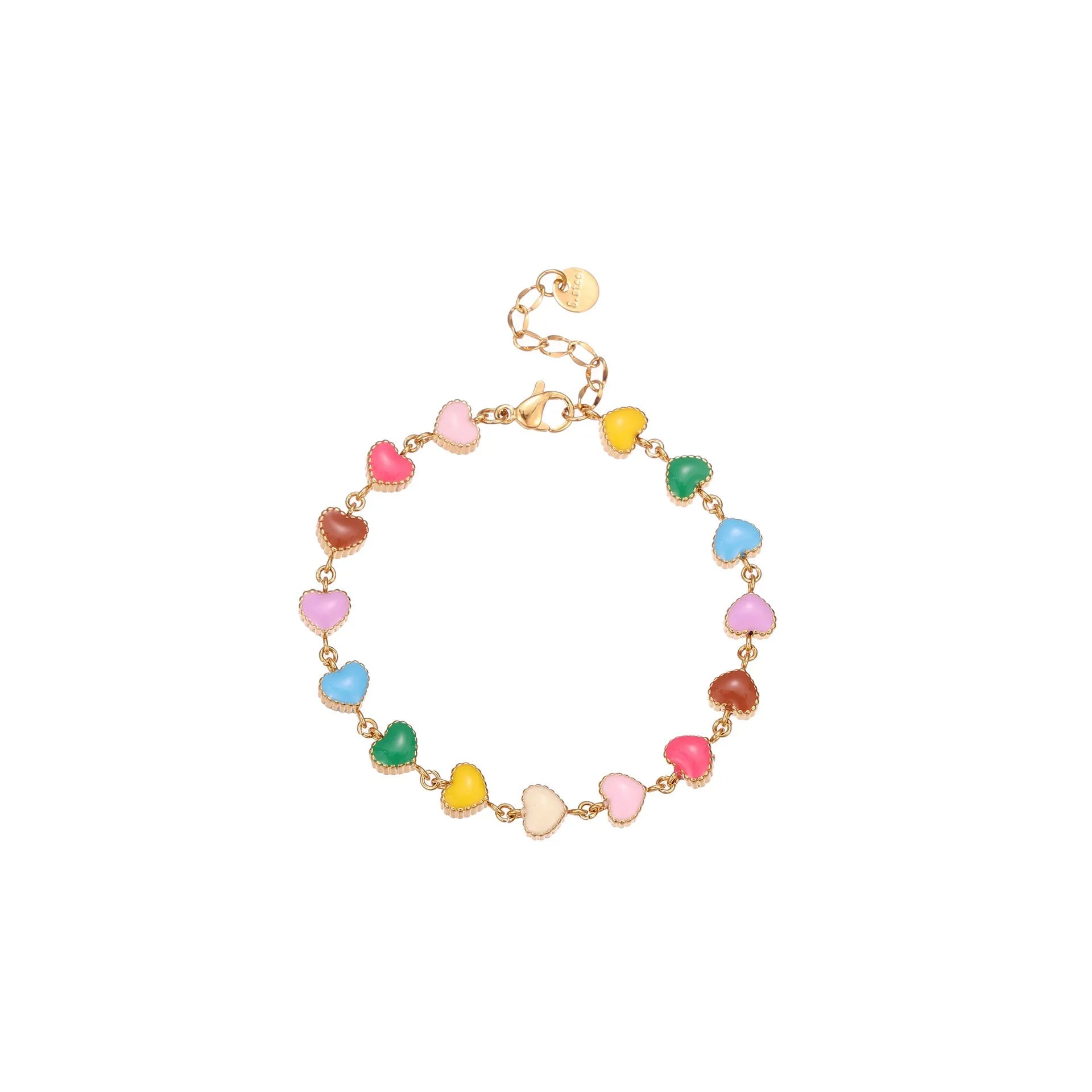 Women's heart-shaped titanium steel bracelet in gold or steel colour with electroplated finish