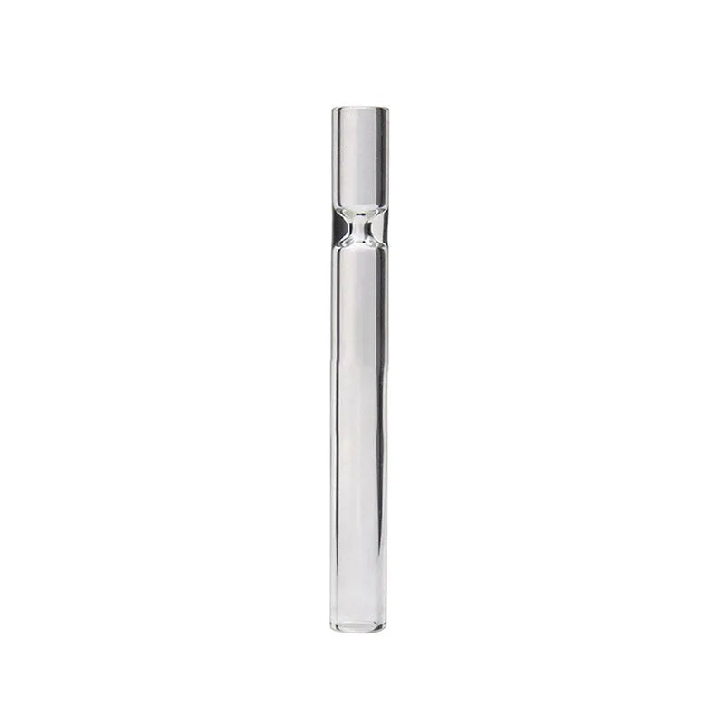 Transparent telescopic glass smoking pipe with colour mixing pink design and straight suction nozzle