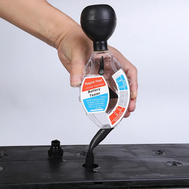 Suction electrolyte hydrometer tool for lead acid battery testing