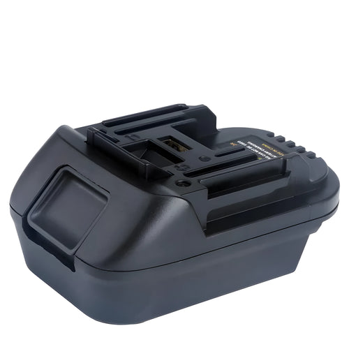 Black Milwaukee to MAKITA battery adapter for DM18M tools using H99F batteries, measuring 125x90x65 cm