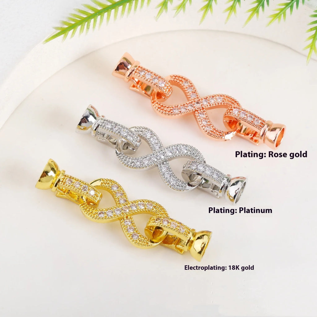 Small gold-coloured jewellery clasp buckle for necklace repair with electroplated finish