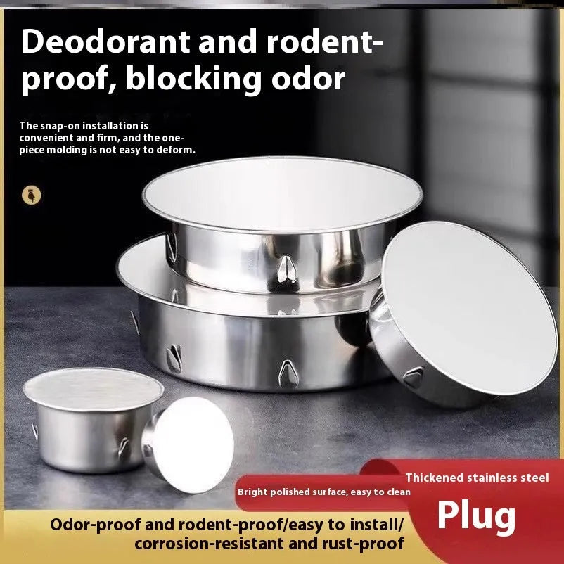 Stainless steel floor drain deodorant seal cover with modern design for waste pipe odour prevention