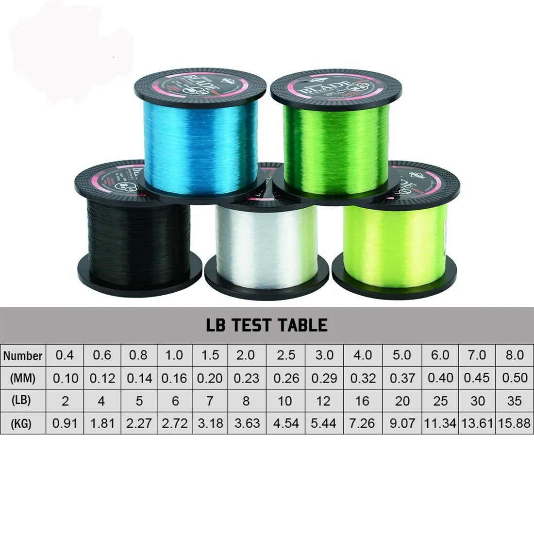 Seaknight 1000 M spool of nylon monofilament fishing line in selected colour and diameter.