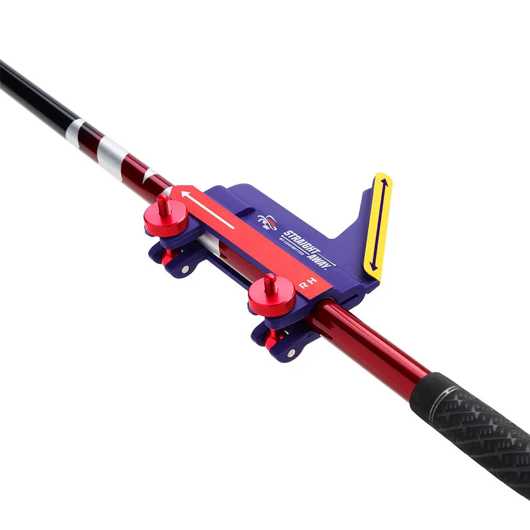 Golf swing plane simulator training aid in plastic construction with logo option visible