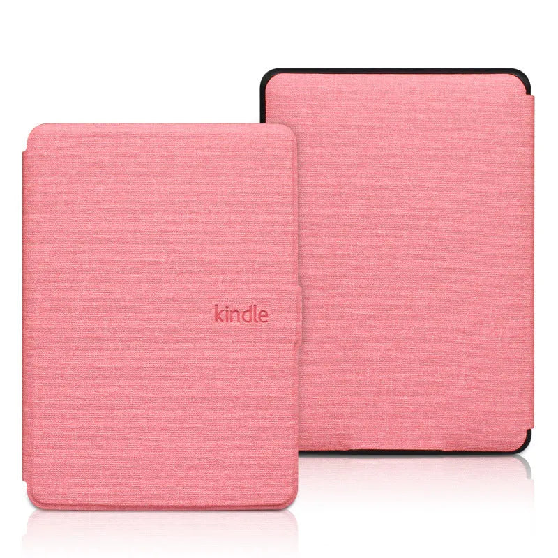 Youth version linen leather style protective hard shell case for Kindle Paperwhite with magnetic closure.