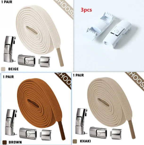 8mm wide press lock elastic shoelaces with flat profile and soft cotton construction