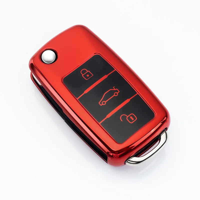 VW Model A car key case with buckle attachment in choice of four colours