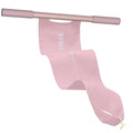 Grey and pink multi-function yoga stretching tool for shoulder, back and hip exercises.