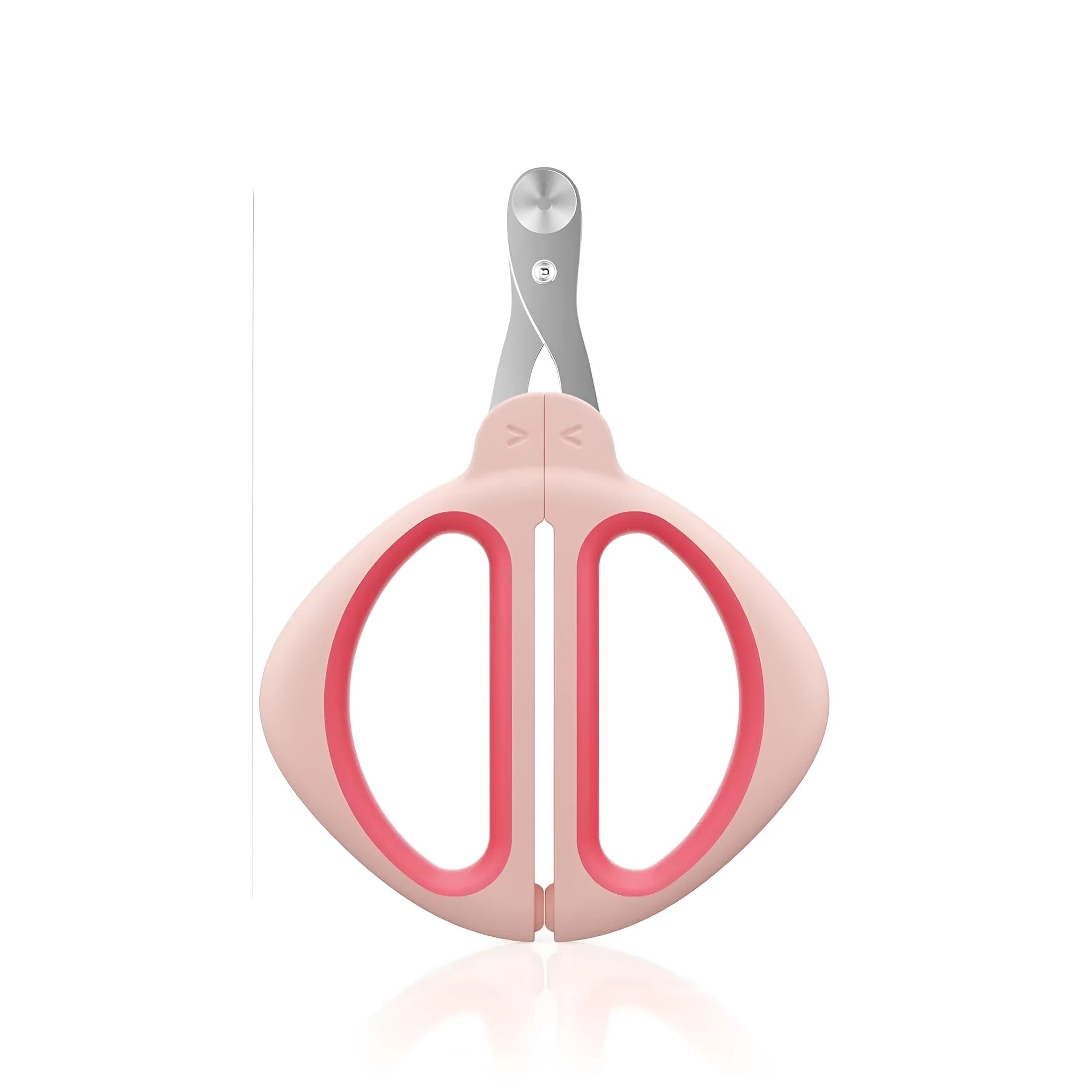 Blue pet nail clipper with positioning hole guide and non-slip handle